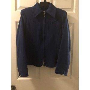 JanaKos Vintage Blue Wool Blend Jacket Size 4 Flawed